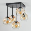 Ripoll Deckenleuchte Glas 15 cm Bernsteinfarben, Klar, 5-flammig
