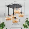 Koyoto Deckenleuchte Glas 15 cm Bernsteinfarben, 5-flammig