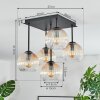 Koyoto Deckenleuchte Glas 15 cm Bernsteinfarben, Klar, 5-flammig