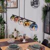 Koyoto Pendelleuchte Glas 15 cm Blau, Chrom, Gold, Grün, Klar, Kupferfarben, Rauchfarben, 5-flammig