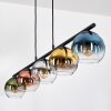 Koyoto Pendelleuchte Glas 15 cm Blau, Chrom, Gold, Grün, Klar, Kupferfarben, Rauchfarben, 5-flammig