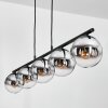 Gastor Pendelleuchte Glas 15 cm Chrom, Klar, Rauchfarben, 5-flammig