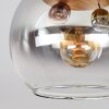 Koyoto Deckenleuchte Glas 15cm Braun, Holzoptik, Schwarz, 3-flammig