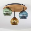 Koyoto Deckenleuchte Glas 15cm Braun, Holzoptik, Schwarz, 3-flammig