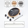 Ripoll Deckenleuchte Glas 15cm Braun, Holzoptik, Schwarz, 3-flammig