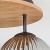 Ripoll Deckenleuchte Glas 15cm Braun, Holzoptik, Schwarz, 3-flammig
