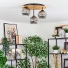Ripoll Deckenleuchte Glas 15 cm Naturfarben, Schwarz, 3-flammig