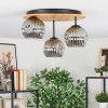 Ripoll Deckenleuchte Glas 15 cm Naturfarben, Schwarz, 3-flammig