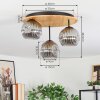 Ripoll Deckenleuchte Glas 15 cm Naturfarben, Schwarz, 3-flammig