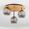 Ripoll Deckenleuchte Glas 15 cm Naturfarben, Schwarz, 3-flammig