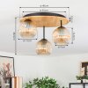 Ripoll Deckenleuchte Glas 15 cm Naturfarben, Schwarz, 3-flammig