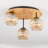 Ripoll Deckenleuchte Glas 15 cm Naturfarben, Schwarz, 3-flammig