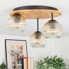 Ripoll Deckenleuchte Glas 15 cm Naturfarben, Schwarz, 3-flammig