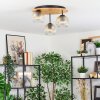 Ripoll Deckenleuchte Glas 15 cm Naturfarben, Schwarz, 3-flammig