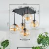 Gastor Deckenleuchte Glas 15 cm Bernsteinfarben, Klar, 5-flammig