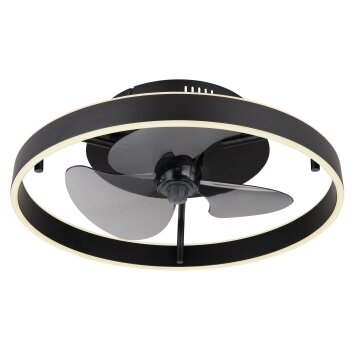 Globo Conway Deckenventilator LED Schwarz, 1-flammig, Fernbedienung