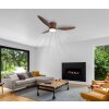 Globo Armando Deckenventilator LED Holz dunkel, Naturfarben, 1-flammig, Fernbedienung