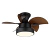 Globo Kari Deckenventilator LED Braun, Schwarz, 1-flammig, Fernbedienung