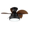 Globo Kari Deckenventilator LED Braun, Schwarz, 1-flammig, Fernbedienung