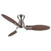 Globo Gale Deckenventilator LED Holzoptik, Naturfarben, Nickel-Matt, 1-flammig, Fernbedienung
