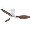 Globo Gale Deckenventilator LED Holzoptik, Naturfarben, Weiß, 1-flammig, Fernbedienung