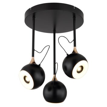 Globo Donovan Deckenleuchte LED Chrom, Schwarz, 1-flammig