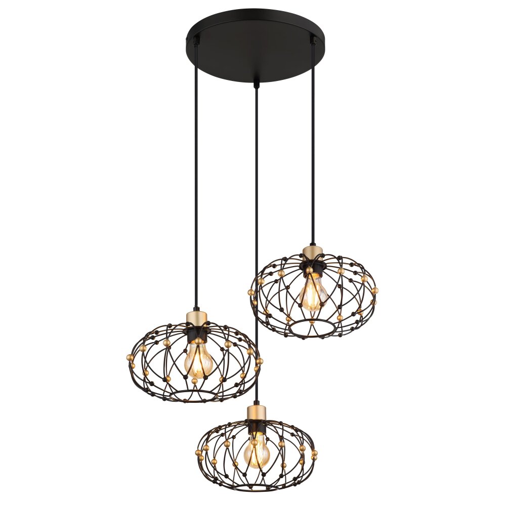 Globo Greys Hängeleuchte Schwarz, 3-flammig main product photo