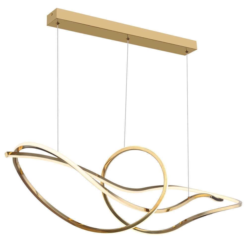 Globo Iduna Hängeleuchte LED Gold, 1-flammig, Fernbedienung main product photo