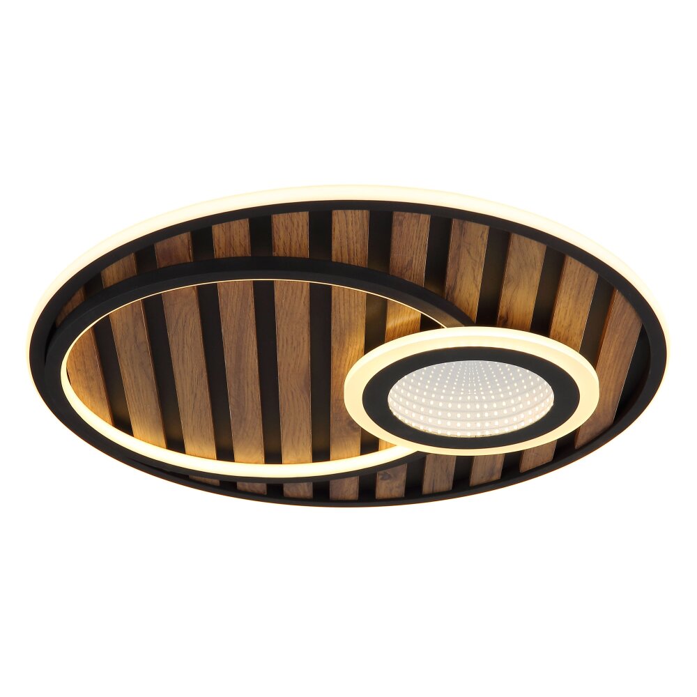 Globo Woody Deckenleuchte LED Naturfarben, Schwarz, 1-flammig main product photo