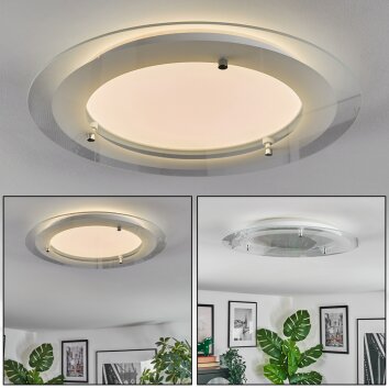 Ipres Deckenleuchte LED Silber, Weiß, 1-flammig