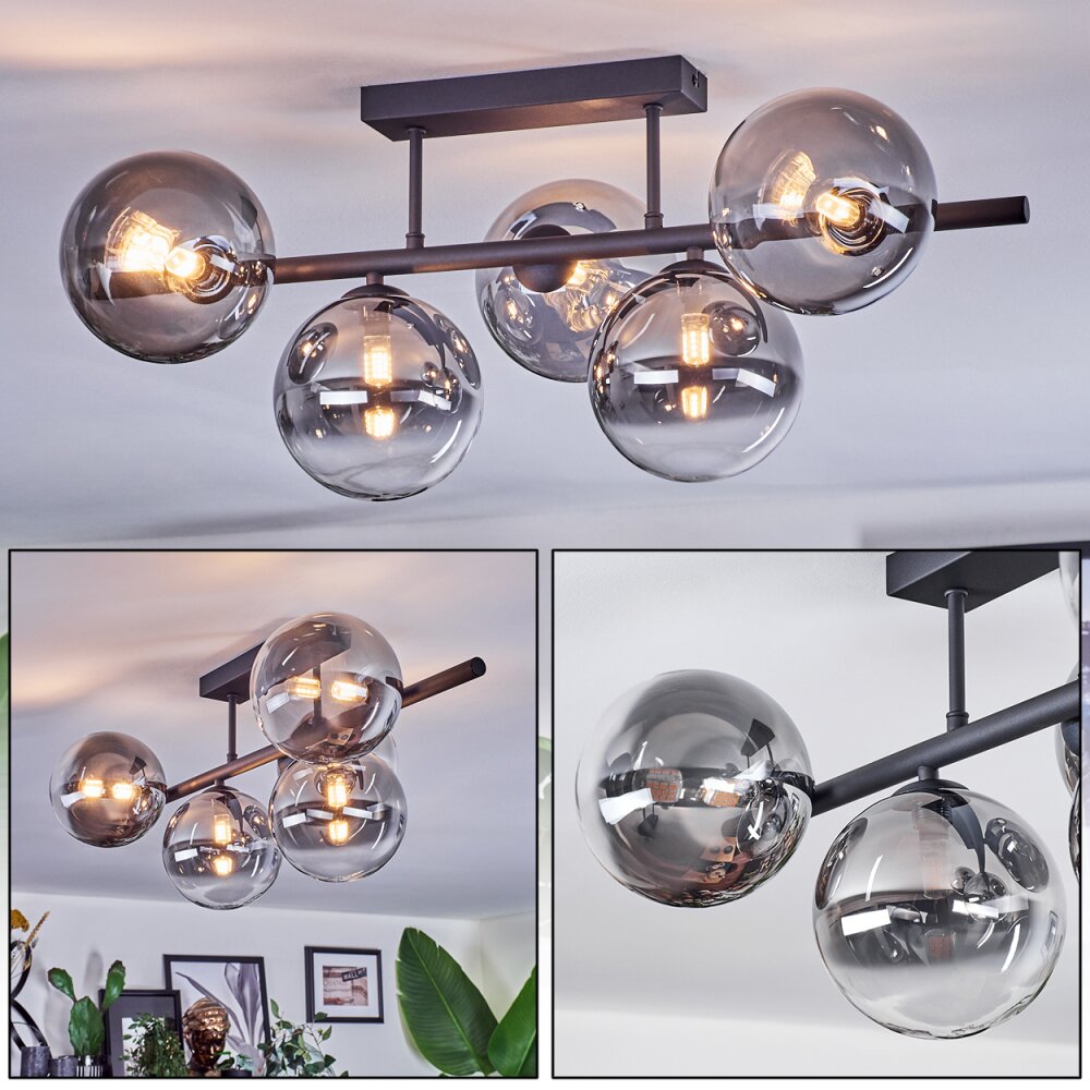 Chehalis Deckenleuchte Glas 15 cm Klar, Rauchfarben, 5-flammig main product photo