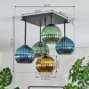 Koyoto Deckenleuchte Glas 15 cm Blau, Gold, Grün, 5-flammig
