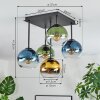 Koyoto Deckenleuchte Glas 15 cm Blau, Gold, Grün, Klar, 5-flammig