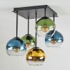 Koyoto Deckenleuchte Glas 15 cm Blau, Gold, Grün, Klar, 5-flammig