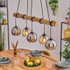 Koyoto Pendelleuchte Glas 15 cm Naturfarben, Schwarz, 5-flammig