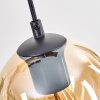 Koyoto Pendelleuchte Glas 15 cm Naturfarben, Schwarz, 5-flammig