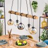 Koyoto Pendelleuchte Glas 15 cm Naturfarben, Schwarz, 5-flammig