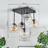 Ripoll Deckenleuchte Glas 15 cm Bernsteinfarben, Klar, Rauchfarben, 5-flammig
