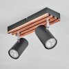 Orlan Deckenleuchte Chrom, Naturfarben, Schwarz, 2-flammig