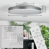 Salmi Deckenpanel LED Grau, Silber, 1-flammig, Fernbedienung