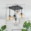 Koyoto Deckenleuchte Glas 15 cm Bernsteinfarben, Chrom, Klar, Rauchfarben, 5-flammig