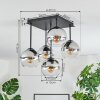 Koyoto Deckenleuchte Glas 15 cm Chrom, Klar, Rauchfarben, 5-flammig
