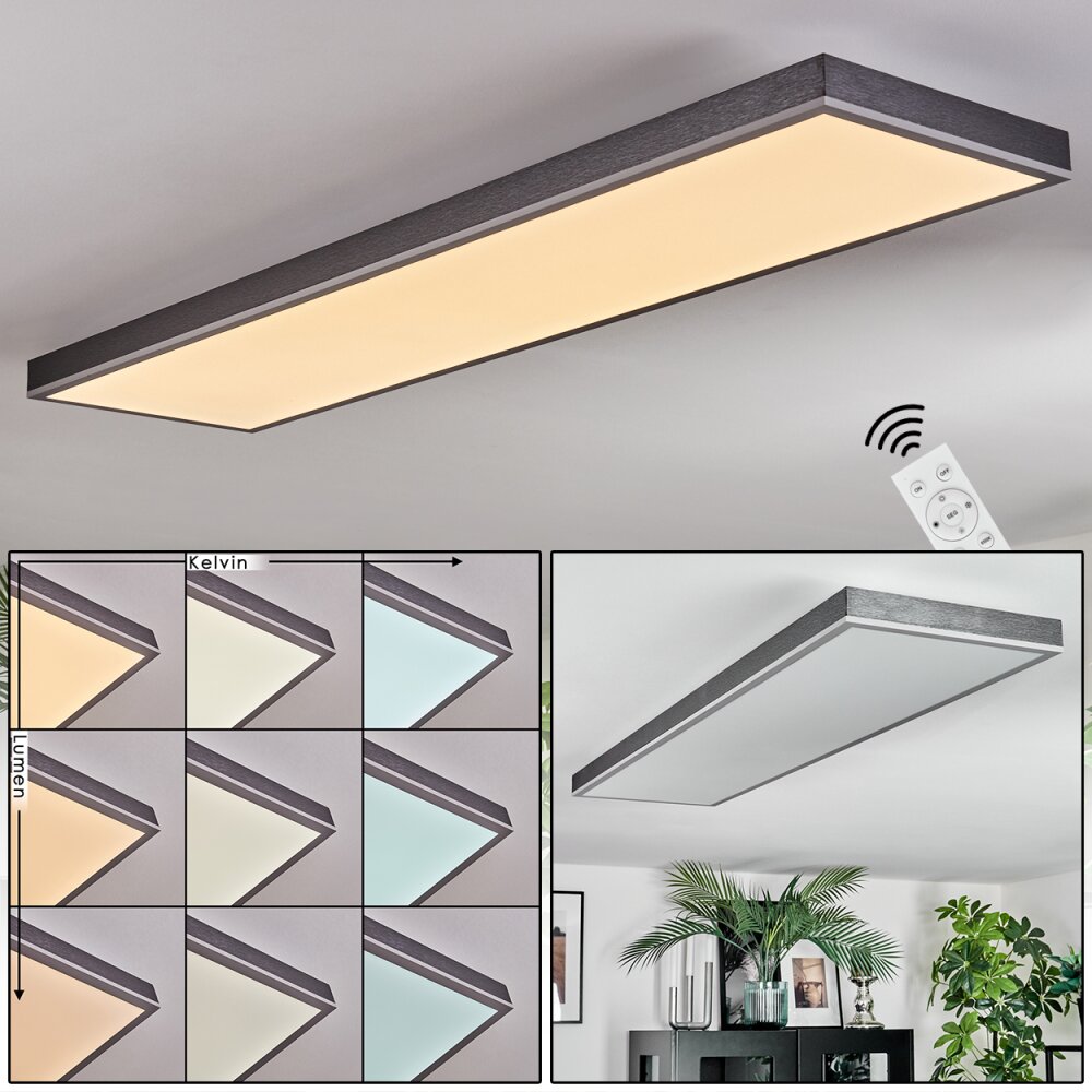 Salmi Deckenpanel LED Grau, Silber, 1-flammig, Fernbedienung main product photo