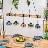 Koyoto Pendelleuchte Glas 15 cm Naturfarben, Schwarz, 5-flammig