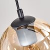 Koyoto Pendelleuchte Glas 15 cm Naturfarben, Schwarz, 5-flammig
