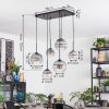 Koyoto Hängeleuchte Glas 15 cm, 20 cm Klar, Rauchfarben, 6-flammig