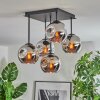 Ripoll Deckenleuchte Glas 15 cm Chrom, Rauchfarben, 5-flammig