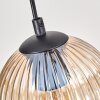 Koyoto Pendelleuchte Glas 15 cm Naturfarben, Schwarz, 5-flammig