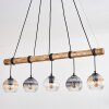Koyoto Pendelleuchte Glas 15 cm Naturfarben, Schwarz, 5-flammig