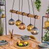 Koyoto Pendelleuchte Glas 15 cm Naturfarben, Schwarz, 5-flammig